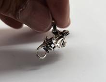 Load image into Gallery viewer, 925 Sterling Silver Frilled Lizard Pendant Oxidized Finish 5/8 (16mm) Inch Tall
