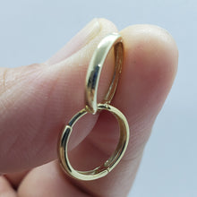 Load image into Gallery viewer, Authentic 10K Real Yellow Gold Plain Simple Huggie Hinged Hoop Earrings 3 Sizes
