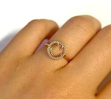 Load image into Gallery viewer, 14K Solid Rose Gold Dainty Smile Face Ring Band Handmade Women Girl Size 4~10
