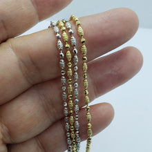Load image into Gallery viewer, 14k Solid Yellow White Gold D/C Bead Chain Necklace Men Women 2mm / 16" ~ 24"
