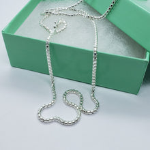 Load image into Gallery viewer, 925 Sterling Silver Round Box Chain Necklace High Quality 2.5mm 16"-30"
