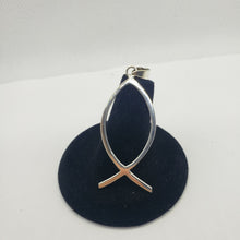 Load image into Gallery viewer, Sterling Silver Handmade Christian Fish Pendant Ichthys w/out 1mm Box Chain
