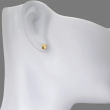 Load image into Gallery viewer, 14K Yellow Gold Diamond Cut Square Stud Earrings 5x5mm 2grams Screw Backing
