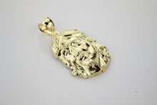 Load image into Gallery viewer, Authentic 10K Yellow Gold Diamond Cut Jesus Face Pendant Charm Left Right Styles
