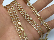 Load image into Gallery viewer, 10k Two Tone Yellow White Gold Hollow Cuban Link Chain 3.5mm-5.4mm / 16"-30"
