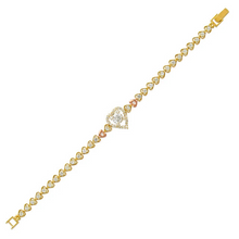 Load image into Gallery viewer, 14K Two Tone Gold Fancy Bracelet High Polished 5mm Wide 14mm Center Set Avail.

