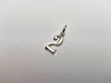 Load image into Gallery viewer, 925 Sterling Silver Small Fancy Number 2 Charm Pendant 7/16 (11mm) Inch Tall
