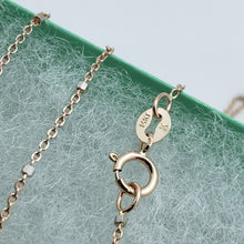 Load image into Gallery viewer, 14K Solid Rose Gold Rolo with Bead Chain Necklace 1mm Size 16-24"
