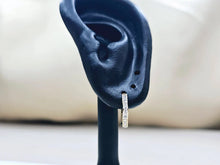 Load image into Gallery viewer, 14K Yellow Gold Star Shaped Huggies Hoop Earrings with CZ Stones Latch back
