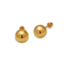 Load image into Gallery viewer, 14K Yellow or White Gold Ball Stud Earrings 8mm Wide 2grams Screw Backing
