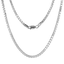 Load image into Gallery viewer, 925 Sterling Silver Mirror Square Cut Box Chain Bracelet Necklace 4.6mm 8" - 24"
