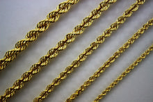 Load image into Gallery viewer, 10K Yellow Gold Hollow Rope Chain Necklace 2mm ~ 5mm 16" ~ 32"
