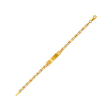 Load image into Gallery viewer, 14K Tricolor Gold Kids Valentino ID Bracelet 7mm/3mm 6" Engraving Available
