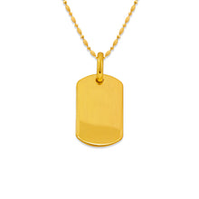 Load image into Gallery viewer, 14K Yellow White Gold Plain Rectangle Pendant Disc Charm [Engraving Available]
