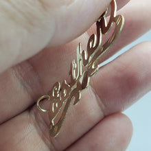 Load image into Gallery viewer, 10K Solid Yellow Gold Handmade Personalized Custom Name Pendant Heart Design
