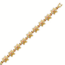 Load image into Gallery viewer, 14K Tricolor Gold Fancy Turtle 10mm Wide Bracelet High Polished Satin Finished
