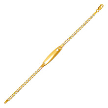 Load image into Gallery viewer, 14K Two Tone Gold Kids Gucci Pave ID Bracelet 7mm/2.5mm 6" Engraving Available
