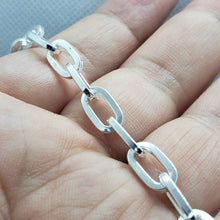 Load image into Gallery viewer, Sterling Silver Paperclip Cable Chain Necklace Bracelet Square Wire 6.5mm 7"~30"
