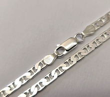 Load image into Gallery viewer, 925 Sterling Silver Flat Mariner Anchor Chain Anklet 3.7mm, Fits 9.5" Ankles
