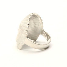 Load image into Gallery viewer, 925 Sterling Silver Large Diamond Cut Finish Native American Bonnet Head Ring
