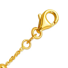 Load image into Gallery viewer, 14K Yellow Gold Diamond Cut 4mm Bead Chain Rolo Bracelet Lobster Lock 7 inch
