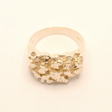 Load image into Gallery viewer, 925 Sterling Silver Diamond Cut Finish Nugget Ring 9/16 Inch Wide, Sizes 8-13
