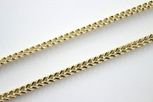 Load image into Gallery viewer, Authentic 10K Yellow Gold Hollow Franco Chain Link Necklace 2.2 ~ 4mm 16" ~ 40"
