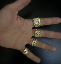 Load image into Gallery viewer, Authentic 14k Gold Nugget Ring Manly Small Medium Large Extra Large Sizes 6-13
