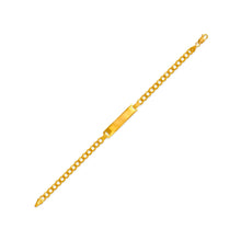 Load image into Gallery viewer, 14K Yellow Gold Kids Hollow Curb ID Bracelet 3.5mm Link 6" Engraving Available
