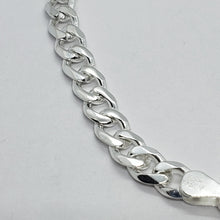 Load image into Gallery viewer, Sterling Silver Large Sideways Cross Bracelet Curb Link Chain Italy, 7" and 8"
