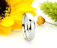 Load image into Gallery viewer, 5mm Stainless Steel Wedding Band Classic Domed Ring Double Accent Size 5-12
