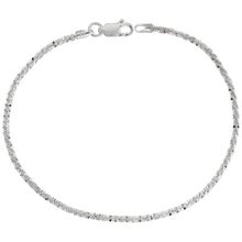 Load image into Gallery viewer, 925 Sterling Silver Sparkle Rock Chain Diamond Cut Necklace 1.8mm 7" to 24"

