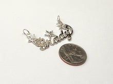 Load image into Gallery viewer, 925 Sterling Silver Personalized Custom Name Diamond Cut Pendant Charm Stars
