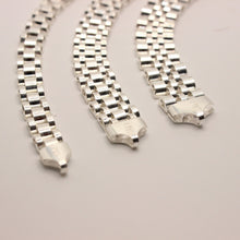 Load image into Gallery viewer, 925 Sterling Silver Linked Jubilee-Style Bracelet Lobster Clasp 3 Sizes 7" 8"
