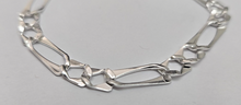 Load image into Gallery viewer, 925 Sterling Silver Figaro Flat Link Bracelet 6mm Chain Loster 7" to 7.5" Long
