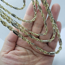 Load image into Gallery viewer, Authentic 14k Gold Two Tone Figarope Chain Necklace or bracelet 3mm-6mm 7"-30"
