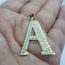 Load image into Gallery viewer, 10K Solid Yellow Gold Diamond Cut Initial Alphabet Letter Pendant Charm 2 Sizes
