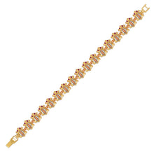 Load image into Gallery viewer, 14K Tricolor Gold Fancy Frog Bracelet High Polished Satin Finished 10mm Wide
