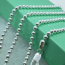 Load image into Gallery viewer, 925 Sterling Silver Plain Pallini Bead Ball Chain Bracelet Necklace 3mm 7"~30"
