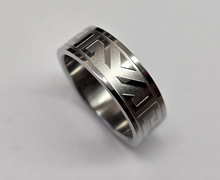 Load image into Gallery viewer, Surgical Stainless Steel Aztec Wedding Band Ring with Etched Design 8mm 7-14
