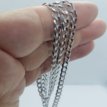 Load image into Gallery viewer, 14K White Gold Solid Cuban Curb Link Chain Necklace Bracelet 5mm 7"~30"

