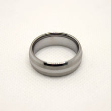 Load image into Gallery viewer, Tungsten Carbide Domed Double Etched Stripes Beveled Edge Wedding Band Ring 8mm

