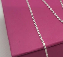 Load image into Gallery viewer, 925 Sterling Silver Very Thin Fine Boston Link Chain Necklace 1mm 16 18 24 inch
