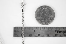 Load image into Gallery viewer, 14K Solid White Gold Figaro Necklace Chain Width 2.3mm Length 16" - 24"
