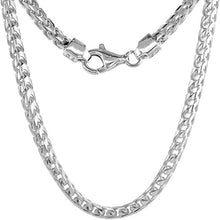 Load image into Gallery viewer, 925 Sterling Silver Franco Chain Necklace Square Link Italy 1.5mm-2.5mm 16"-36"

