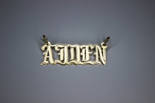 Load image into Gallery viewer, 14K Solid Yellow Gold Personalized Custom Name Pendant Charm Old English

