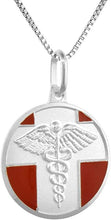 Load image into Gallery viewer, Sterling Silver Medical Alert Necklace Round Italy 3/4 inch Charm w/out Chain
