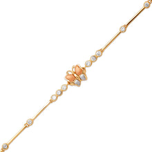 Load image into Gallery viewer, 14K Tricolor Gold Fancy Butterfly D/C Bracelet 3mm Wide, 9mm Center H Clasp
