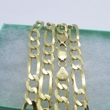 Load image into Gallery viewer, Authentic 14K Solid Gold Figaro Link Chain Men Women 6.5mm~7mm Necklace 7"~30"
