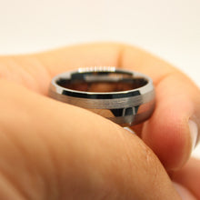 Load image into Gallery viewer, Tungsten Carbide Domed Double Etched Stripes Beveled Edge Wedding Band Ring 8mm
